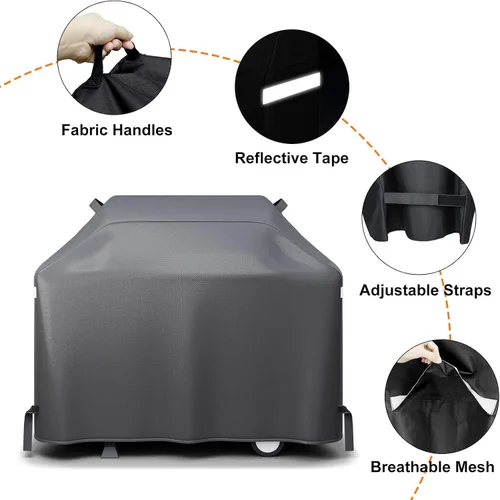 Miniatura 4 de Hisencn Cubierta para parrilla de barbacoa de 55 pulgadas, resistente al agua, para parrilla de gas de 3 a 4 quemadores, para Weber, Charbroil
