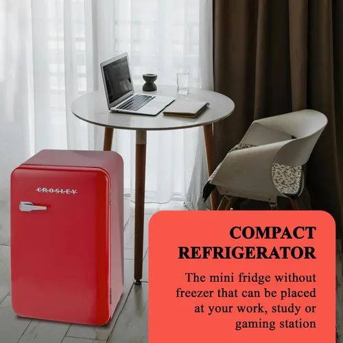 Miniatura 6 de Crosley Mini refrigerador retro de 3.2 pies cúbicos rojo vivo sin congelador, refrigerador compacto para dormitorio, garaje, oficina debajo
