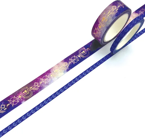 Paper House Productions Juego de 2 rollos de cinta Washi de aluminio para álbumes de recortes y manualidades - Celestial Stargazer
