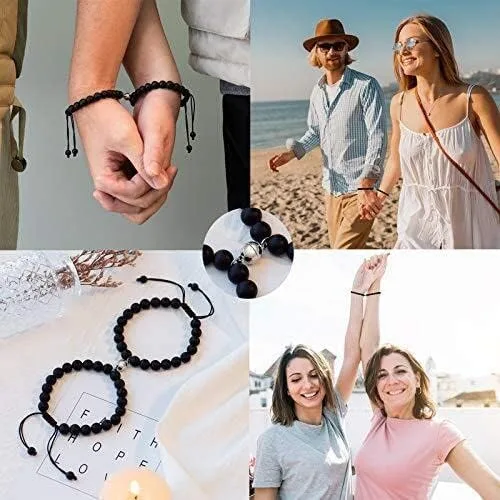 Miniatura 6 de Pulsera a juego para parejas amistad cumpleaños a larga distancia pulseras de promesa de meñique regalo para él ella lindo regalo único de joyería