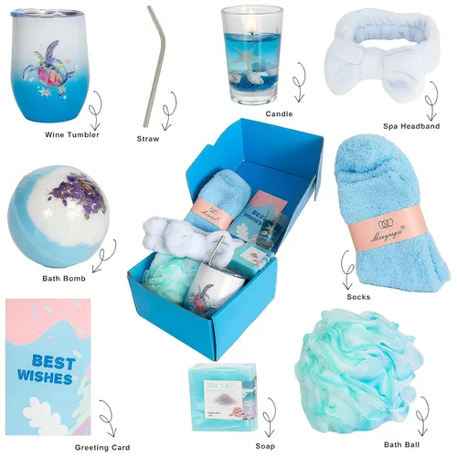Miniatura 2 de Regalos Temáticos del Océano para Mujeres, Paquete de Cuidado Personal Regalos de Spa de Playa para Mujeres, Regalo de Spa Relajante Inspirador