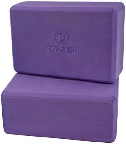 Miniatura 7 de Body Sport - Bloque de yoga de espuma de alta densidad (paquete de 2) para el hogar y el gimnasio, equipo de ejercicio para estabilidad y Azul