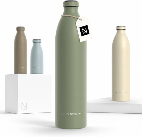 Miniatura 22 de LARS NYSØM Botella de agua XL de acero inoxidable aislada 12oz 17oz 25oz 34oz 51oz Botella térmica aislada para bebidas calientes y frías Azul
