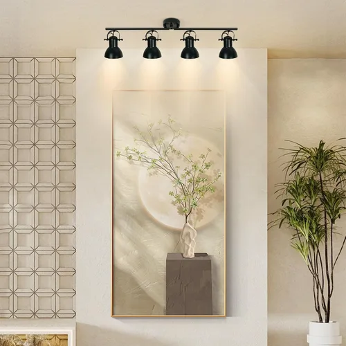 Miniatura 7 de Accesorios de iluminación de pista de techo negro Iluminación de pista Accesorios de iluminación de cocina Lámpara de techo 4 ángulos de luz