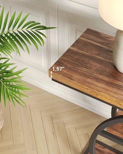 Miniatura 5 de LITTLE TREE Mesa consola, mesa de entrada de 4 niveles, mesa de sofá industrial de 41.3 pulgadas para sala de estar, mesa de pasillo de vestíbulo
