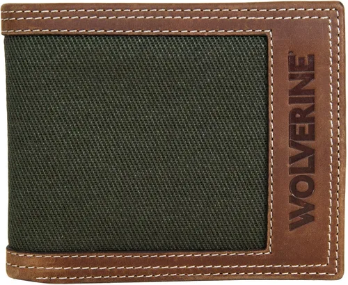 Miniatura 46 de WOLVERINE Billetera plegable de lona/cuero para hombre