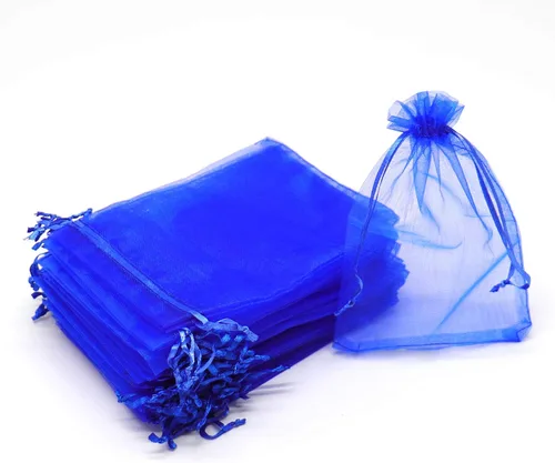 Miniatura 21 de 50 bolsas de organza transparentes de 3 x 4 pulgadas, pequeñas bolsas de regalo de joyería con cordón para bodas, fiestas, bolsas de dulces