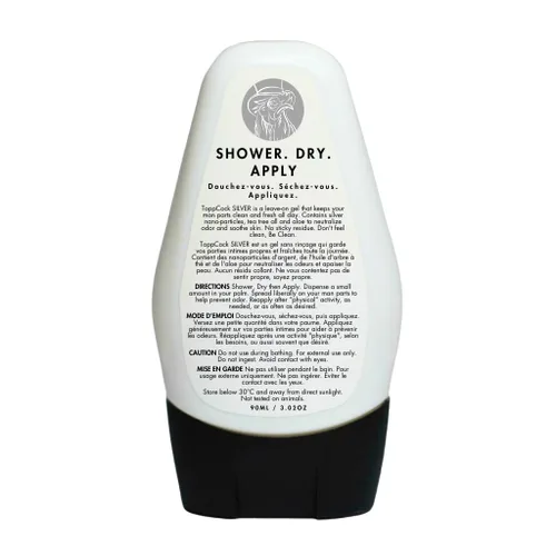 Miniatura 2 de Loción ToppCock Silver con neutralizador de olores para higiene de partes íntimas del hombre, 3 fl oz