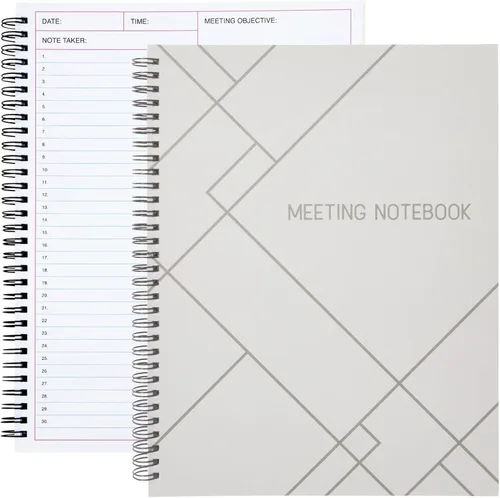 Juvale Cuaderno de reuniones para el trabajo, cuaderno planificador encuadernado en espiral para planificador de trabajo y suministros de oficina,