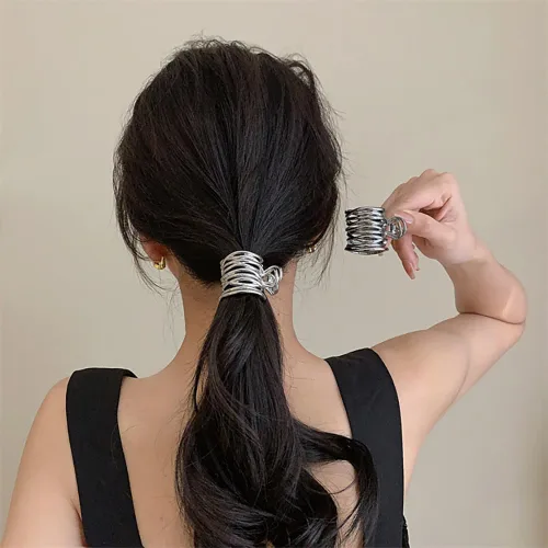 Miniatura 5 de Myhiju Pinzas de metal para el cabello, 2 pinzas de cola de caballo altas para mujer, pinzas pequeñas antideslizantes para cabello grueso