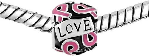 Miniatura 3 de Dijes de cuentas de concientización sobre el cáncer de mama, cinta rosa de fe y esperanza, compatible con pulsera Pandora, regalos de joyería