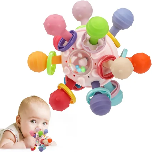 Miniatura 11 de TOHIBEE - Juguete sensorial Montessori de dentición para bebés, de grado alimenticio, para el desarrollo y aprendizaje en bebés recién nacidos de 0