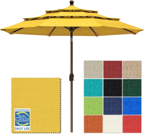 Miniatura 87 de EliteShade USA Sombrilla de Mercado de 10 Años Sin Decoloración de 9 Pies 3 Niveles Sombrilla de Patio Sombrilla de Mesa para Exteriores con Beige
