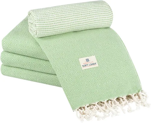 Miniatura 19 de American Soft Linen Peshtemal - Toallas de playa 100 % algodón, ligeras, sin arena, de secado rápido, para piscina de playa, 35 x 60 pulgadas, azul