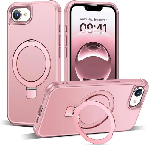Miniatura 184 de SKYLMW – Funda compatible con iPhone 12 Pro Max y iPhone 13 Pro Max con soporte magnético invisible tipo anillo, fundas translúcidas para teléfonos