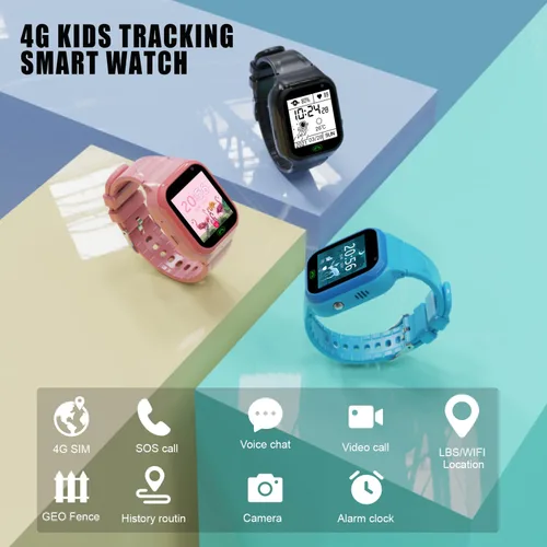 Miniatura 7 de Reloj inteligente 4G para niños, rastreador GPS, reloj inteligente para niños y niñas, reloj de teléfono, videollamadas, alarma de emergencia, juego