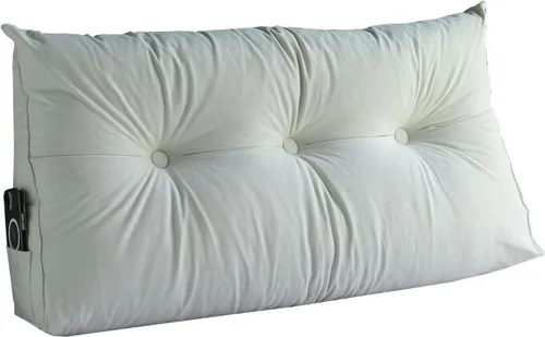 Miniatura 7 de Almohada de cuña para cabecera para dormir, almohadas de descanso de espalda con funda extraíble, almohada de lectura triangular para sentarse