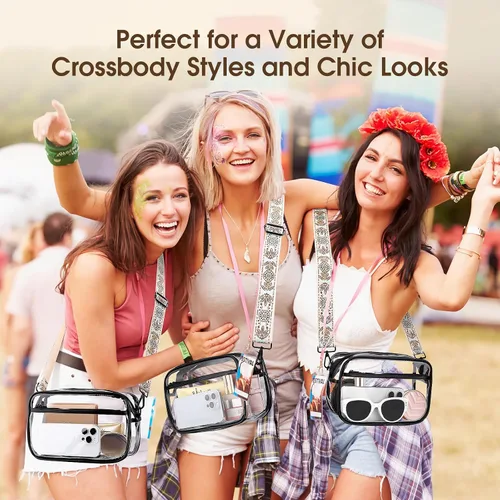 Miniatura 6 de Bolsa transparente para eventos de estadio, bolso transparente para mujeres, bolsa cruzada aprobada para estadios, bolsa para conciertos, eventos