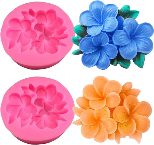 Wehous 2 moldes de silicona de flores 3D para hacer velas, moldes de silicona para decoración de tartas de chocolate, moldes de decoración de velas,
