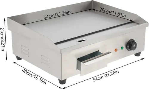 Miniatura 4 de Plancha comercial, 110 V, 3000 W, para restaurante comercial, parrilla eléctrica, placa de cocina combinada con control termostático ajustable