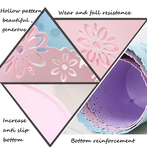 Miniatura 3 de Wastebasket, forma de flor hueca de plástico sin tapa, papelera de basura - M - rosa