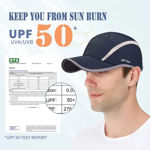 Miniatura 71 de ELLEWIN Gorra de béisbol unisex UPF 50 sin estructura, con pico grande y plegable