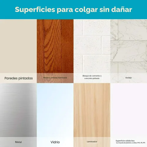 Miniatura 11 de Gancho de baño doble, para colgar, grande, BATH36-SN-ES, de níquel satinado, 1 gancho, 1 tira grande resistente al agua, BATH36-SN-ES