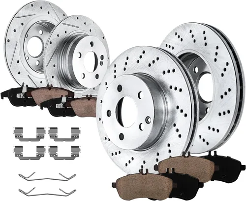 Miniatura 33 de Detroit Axle - Kit de frenos para Acura TSX 2009-2010 Honda Accord 2008-2011 Rotores de freno perforados y ranurados Pastillas de freno de cerámica
