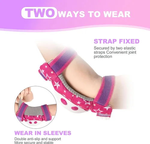 Miniatura 7 de SULIFEEL Patines de unicornio arcoíris para niños con equipo de protección ajustable, rosa, talla S, M