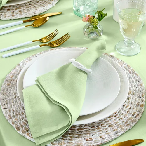 Miniatura 125 de Solino Home Juego de 4 manteles individuales blancos de 100 % lino puro de 14 x 14 pulgadas para invierno, San Valentín, primavera, Pascua, Fete