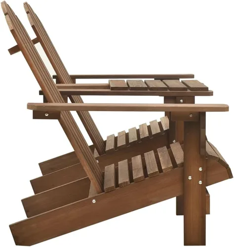 Miniatura 4 de Sillas de césped, muebles de porche, juego de muebles de patio, sillas Adirondack con mesa de té, madera maciza, abeto marrón para cocina al aire