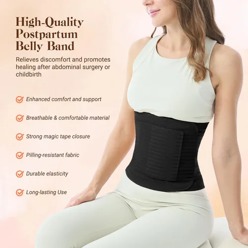 Miniatura 8 de Postpartum Belly Band for Women: Abdominal Binder Post Surgery Compression Support Belt - Waist Trainer Girdle C Section Wrap