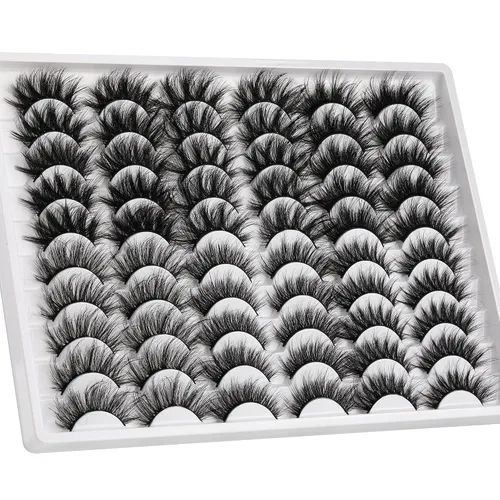Miniatura 5 de ALICE - Paquete de 30 pares de pestañas postizas de visón sintético de 0.8 pulgadas, 6 estilos, volumen esponjoso 6D, estilo llamativo