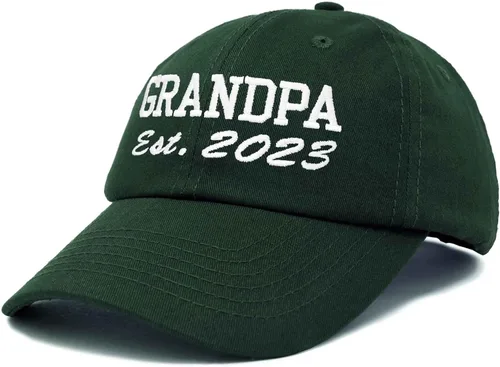 Miniatura 4 de DALIX New Grandpa Hat Est 2023 - Gorro de algodón bordado para papá