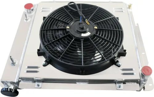 Miniatura 3 de ALLOYWORKS - Radiador de carreras de aluminio de 3 filas+ventilador de cubierta+termostato para Jeep Wrangler YJ TJ/Chevy V8 1987-2006 Full