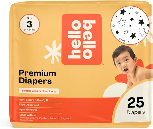Miniatura 55 de Pañales Hello Bello, talla 4 (22-37 libras) Flower Child, 21 unidades de pañales desechables premium para bebé, hipoalergénicos con sensación suave