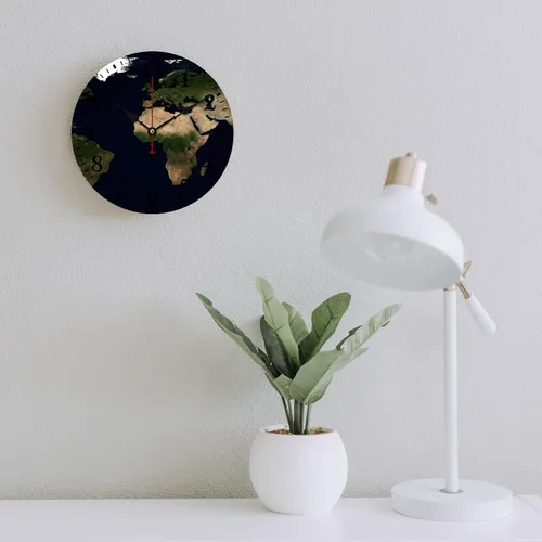 Miniatura 20 de Reloj de pared de madera con mapa del mundo antiguo, estilo nostálgico, Atlas histórico, diseño vintage, impresión de madera, reloj de pared