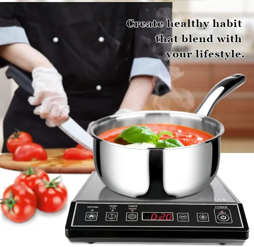 Miniatura 7 de Duxtop Cacerola Whole-Clad Tri-Capa de Acero Inoxidable con Tapa, 3 Cuartos, Utensilios de Cocina de Inducción