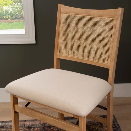 Miniatura 4 de Powell Kasi Silla Lateral de Comedor Plegable de Caña de Ratán Beige, Natural