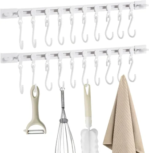 Miniatura 11 de Gancho multifuncional para riel deslizante, estante colgante de utensilios de cocina, colgador de pared, soporte para utensilios de ahorro