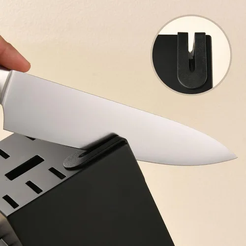 Miniatura 4 de Juego de cuchillos de cocina de 15 piezas con afilador integrado, juego de bloques de cuchillos de acero inoxidable alemán, apto para lavavajillas