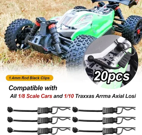 Miniatura 2 de Hobbypark - 20 clips universales para carrocería de automóvil a control remoto y retenedores para 1/10 Traxxas Arrma Axial Losi y All 1/8 Redcat HPI