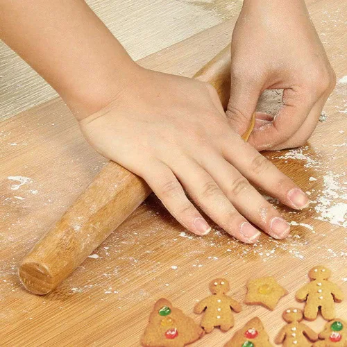 Miniatura 4 de Rodillo francés clásico de madera de bambú para hornear pizza pastel galleta, 13 pulgadas