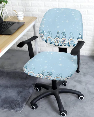 Miniatura 3 de Funda para silla de oficina de Navidad, funda elástica para asiento de silla de computadora, funda para respaldo, elástica, giratoria, cojín