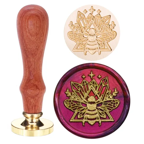 SWANGSA Sello de cera de abeja de cristal, sello de cera de sellado vintage, ideal para decorar invitaciones de fiesta, tarjetas, sobres, idea de