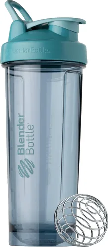 BlenderBottle Shaker Bottle Pro Series perfecta para batidos de proteínas y antes del entrenamiento, 32 onzas, azul cerúleo