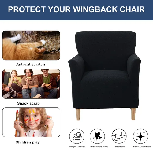 Miniatura 60 de HAOYONG - Funda elástica de terciopelo para silla de banquete, fundas para sillas de 1 pieza, fundas para sillones de sofá, funda suave para sillón