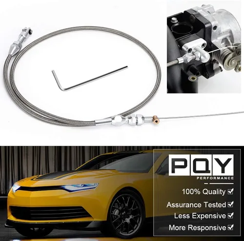 Miniatura 2 de Kit de cable de acelerador LS trenzado de acero inoxidable de 36", cable de acelerador ajustable compatible con motor Chevrolet/Chevy LS1 97-07 4.8L
