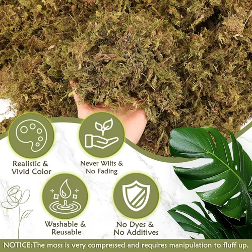 Miniatura 4 de MAPVOLUT Musgo artificial – 45.86 onzas (2.89 libras) – Musgo falso de alta calidad versátil para manualidades y decoración – Aspecto natural, bajo