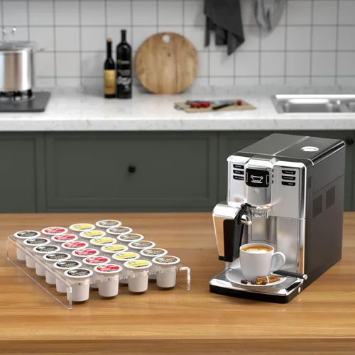 Miniatura 6 de AITEE Organizador de cajones de acrílico K Cup, bandeja organizadora de tazas K transparente para almacenamiento de cajones o encimeras, capacidad